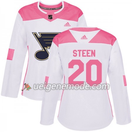 Dame Eishockey St. Louis Blues Trikot Alexander Steen 20 Adidas 2017-2018 Weiß Pink Fashion Authentic